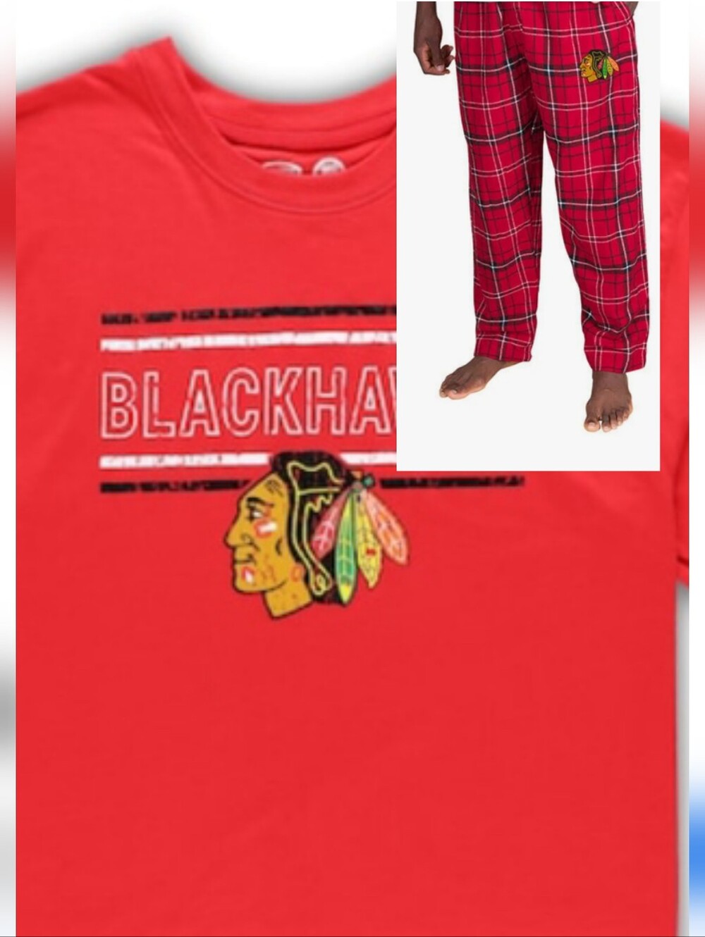 NHL Chicago Blackhawks Pajama Set - Official Team Logo